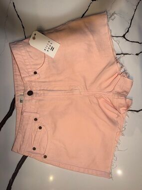 Billabong Women's Light Coral Denim Cutoff Shorts NWT